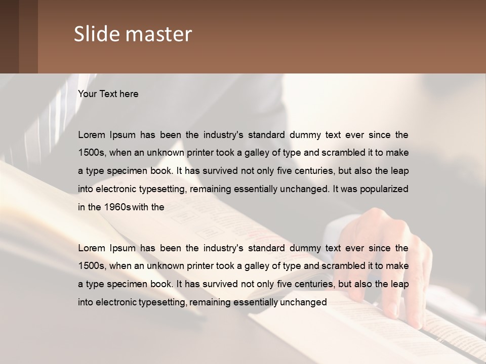 A Man In A Suit Is Typing On A Computer PowerPoint Template