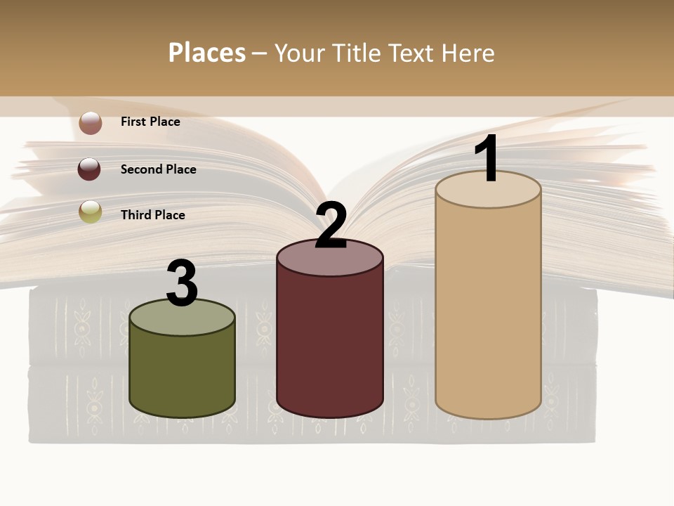 An Open Book On Top Of A Stack Of Books PowerPoint Template