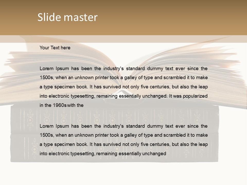 An Open Book On Top Of A Stack Of Books PowerPoint Template