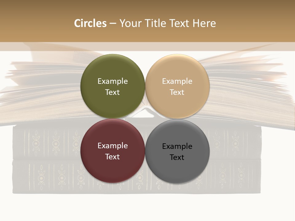 An Open Book On Top Of A Stack Of Books PowerPoint Template