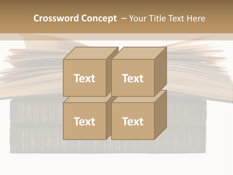 An Open Book On Top Of A Stack Of Books PowerPoint Template