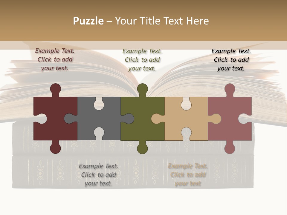 An Open Book On Top Of A Stack Of Books PowerPoint Template