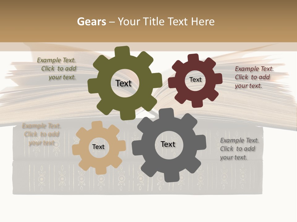 An Open Book On Top Of A Stack Of Books PowerPoint Template