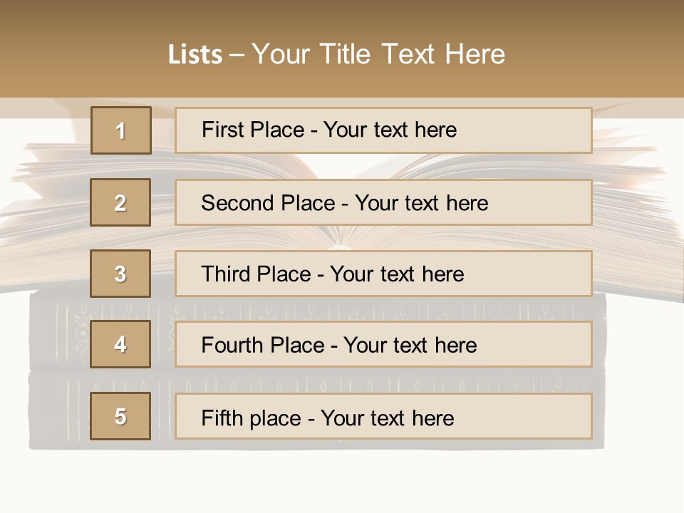 An Open Book On Top Of A Stack Of Books PowerPoint Template