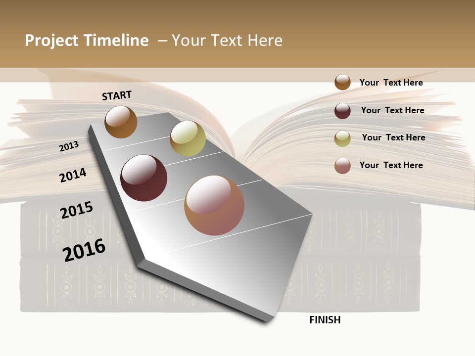 An Open Book On Top Of A Stack Of Books PowerPoint Template