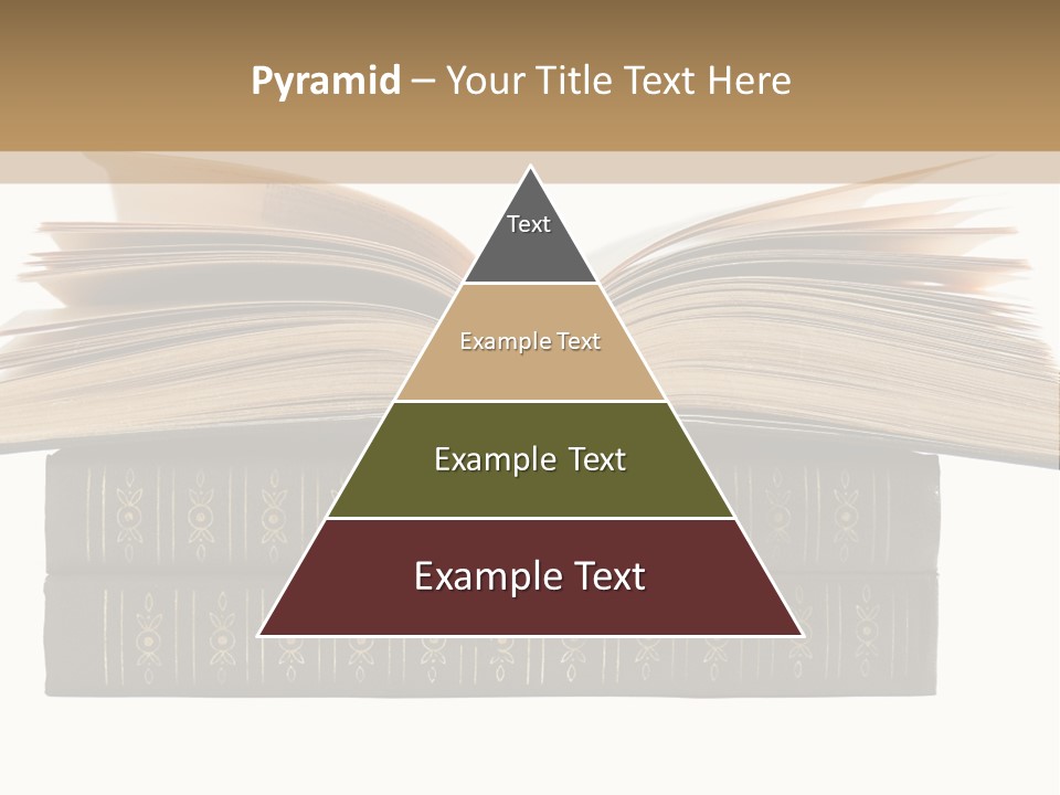 An Open Book On Top Of A Stack Of Books PowerPoint Template