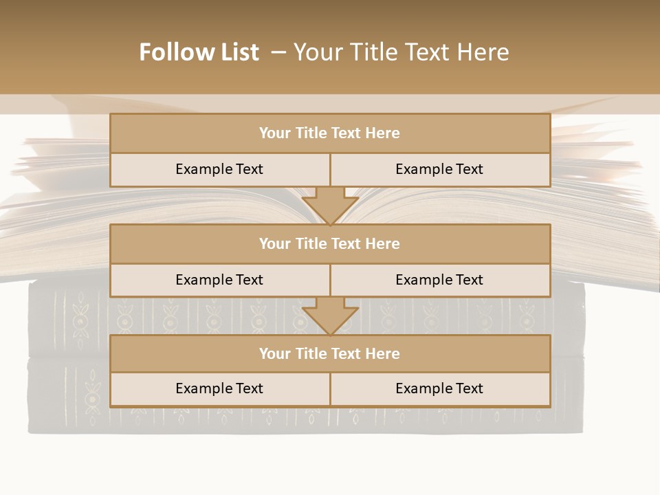 An Open Book On Top Of A Stack Of Books PowerPoint Template