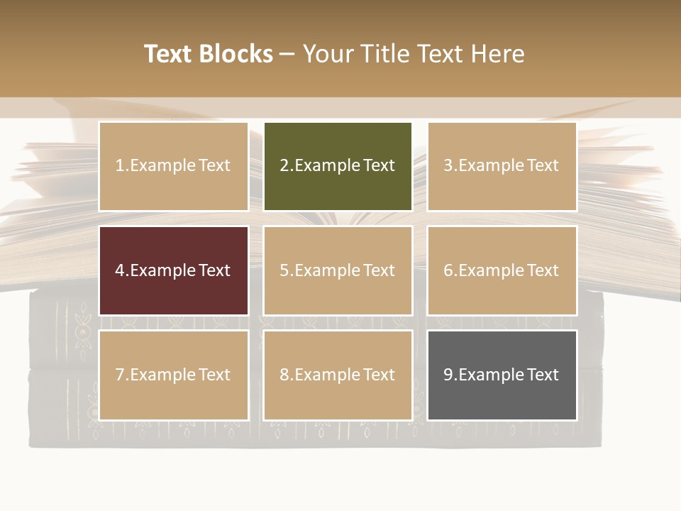 An Open Book On Top Of A Stack Of Books PowerPoint Template