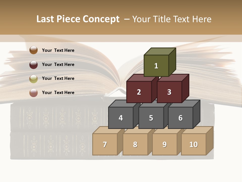 An Open Book On Top Of A Stack Of Books PowerPoint Template