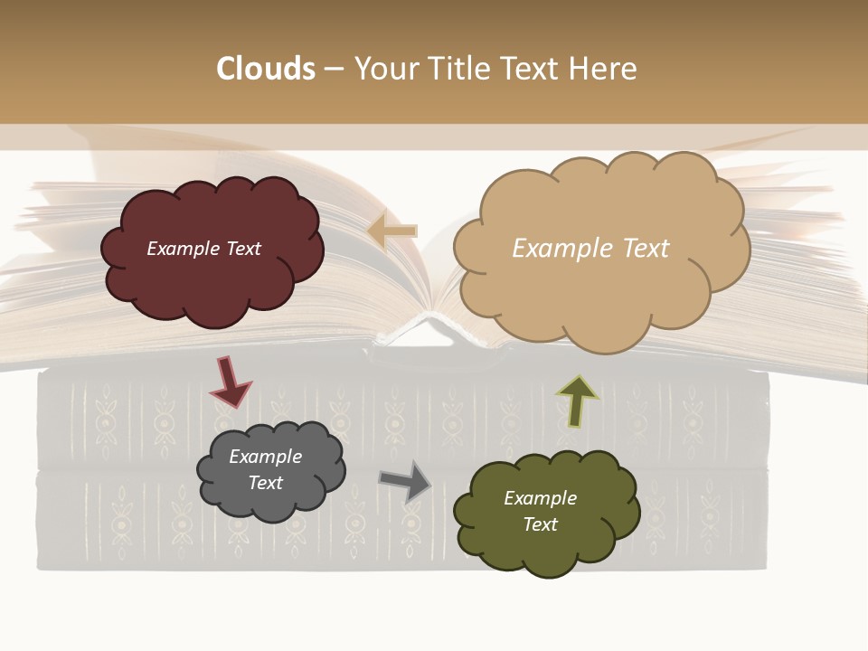 An Open Book On Top Of A Stack Of Books PowerPoint Template