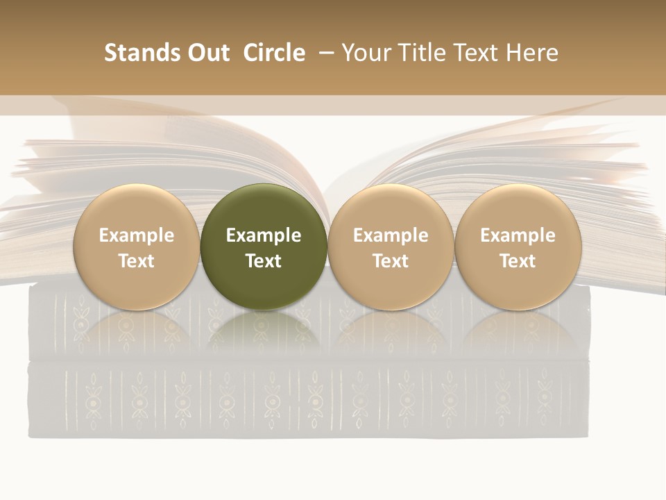 An Open Book On Top Of A Stack Of Books PowerPoint Template
