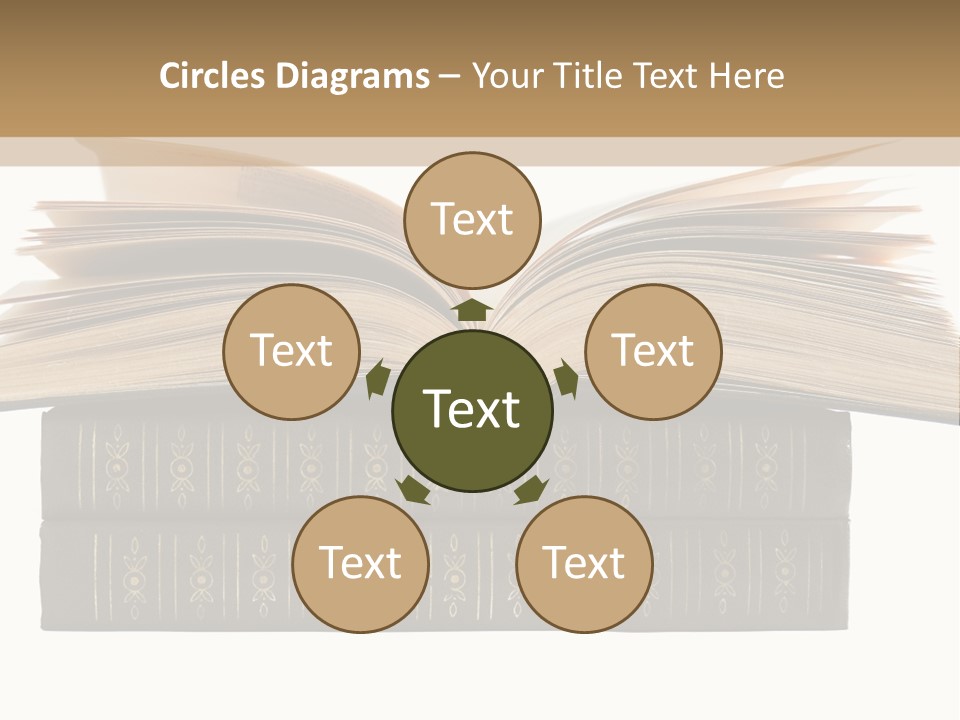 An Open Book On Top Of A Stack Of Books PowerPoint Template