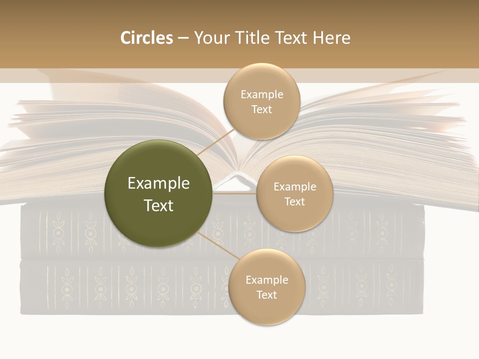 An Open Book On Top Of A Stack Of Books PowerPoint Template