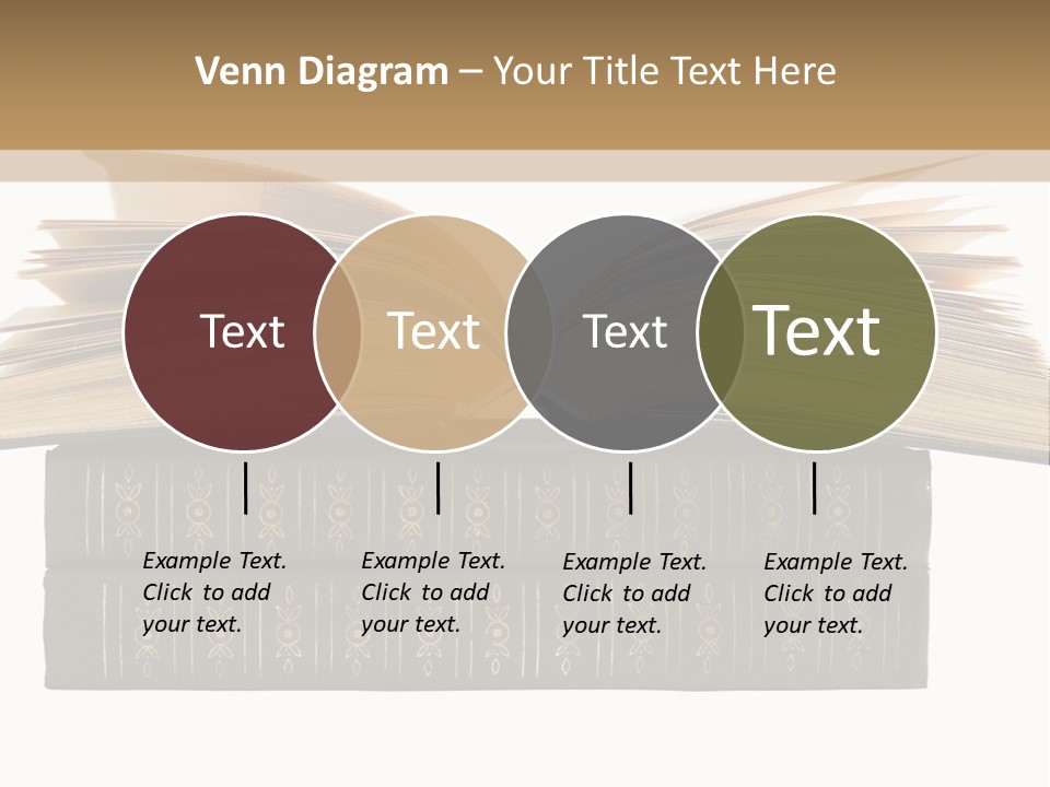 An Open Book On Top Of A Stack Of Books PowerPoint Template