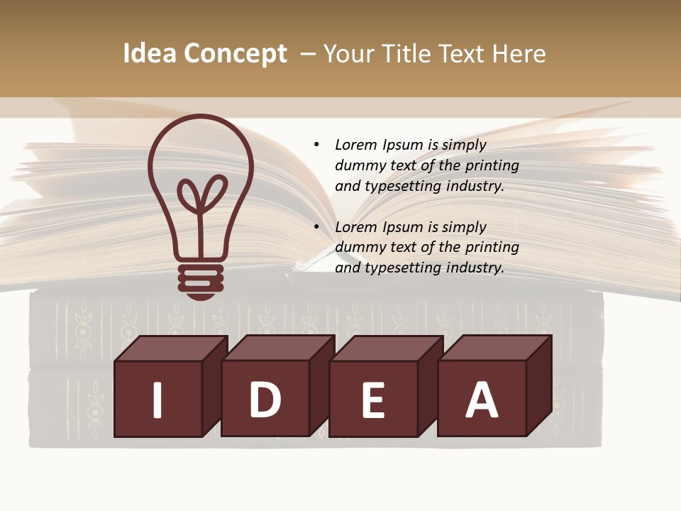 An Open Book On Top Of A Stack Of Books PowerPoint Template
