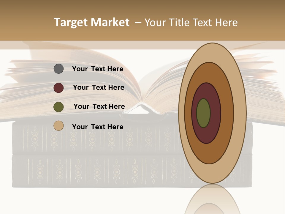 An Open Book On Top Of A Stack Of Books PowerPoint Template