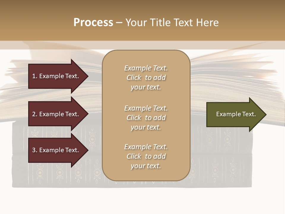 An Open Book On Top Of A Stack Of Books PowerPoint Template