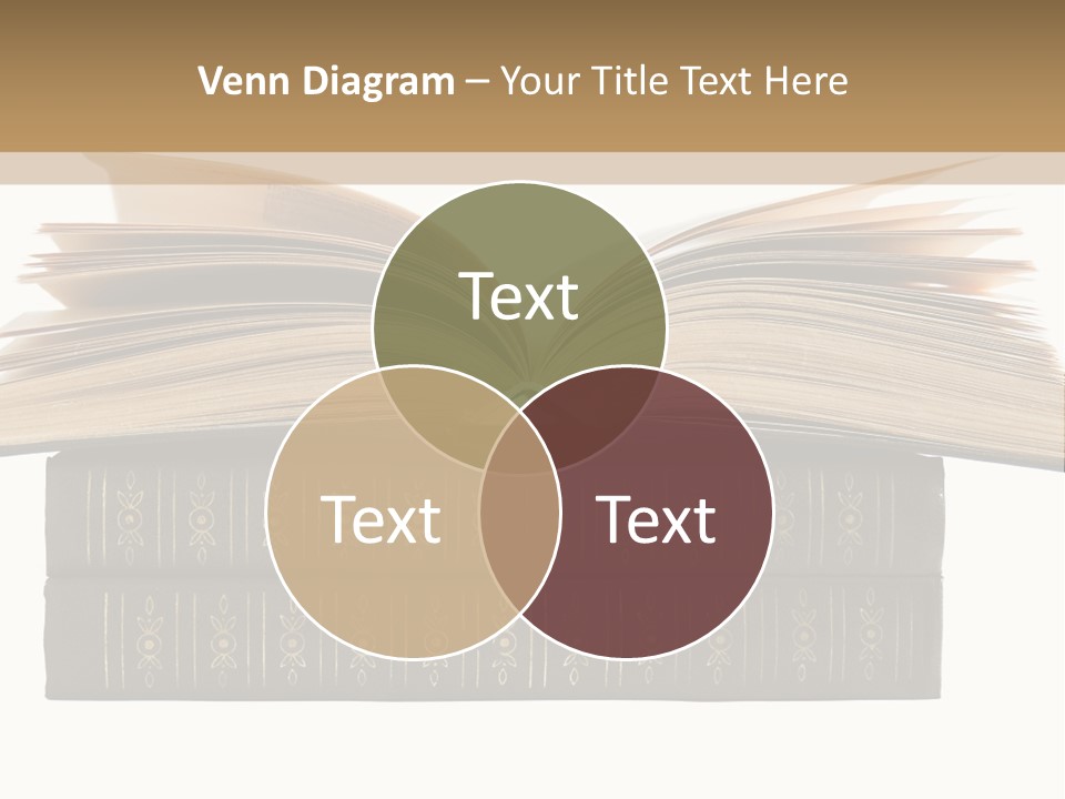 An Open Book On Top Of A Stack Of Books PowerPoint Template