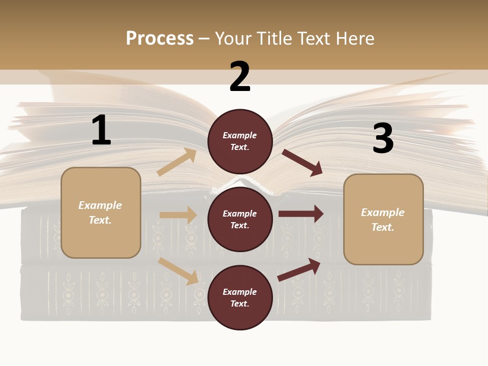 An Open Book On Top Of A Stack Of Books PowerPoint Template