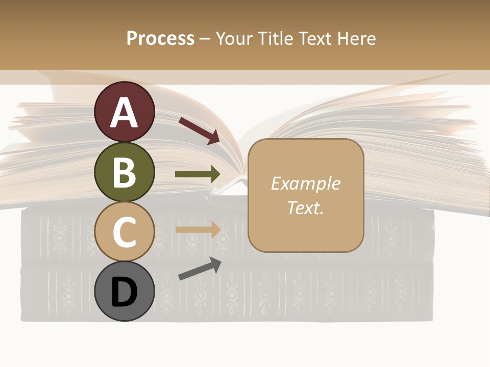 An Open Book On Top Of A Stack Of Books PowerPoint Template