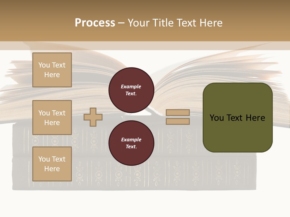An Open Book On Top Of A Stack Of Books PowerPoint Template