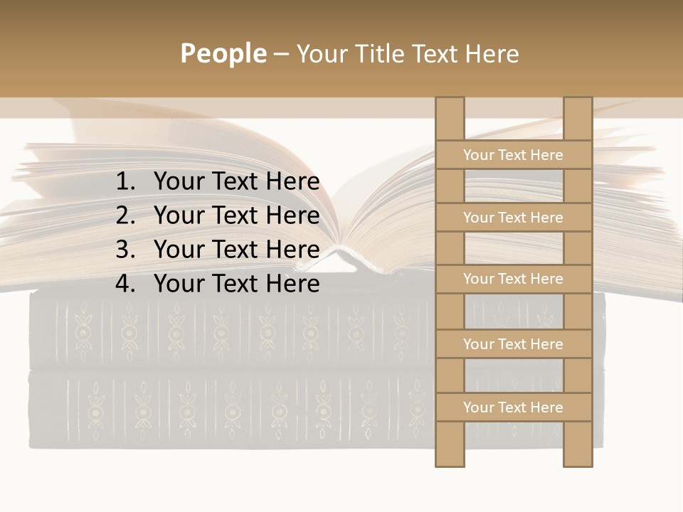 An Open Book On Top Of A Stack Of Books PowerPoint Template