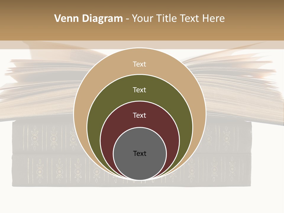 An Open Book On Top Of A Stack Of Books PowerPoint Template