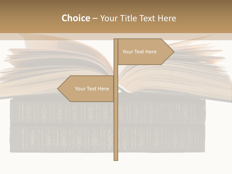 An Open Book On Top Of A Stack Of Books PowerPoint Template