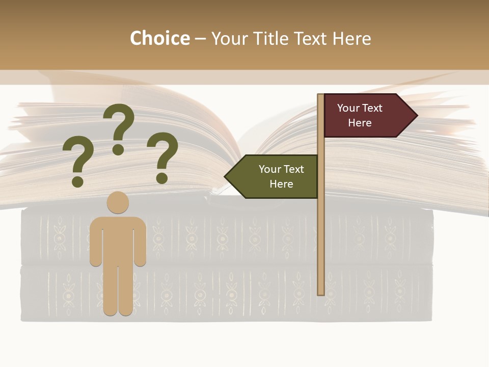 An Open Book On Top Of A Stack Of Books PowerPoint Template