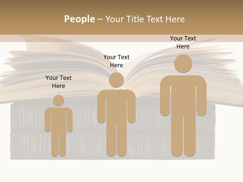 An Open Book On Top Of A Stack Of Books PowerPoint Template