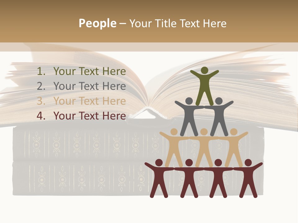 An Open Book On Top Of A Stack Of Books PowerPoint Template