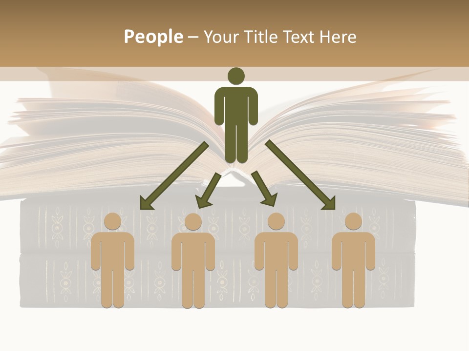 An Open Book On Top Of A Stack Of Books PowerPoint Template