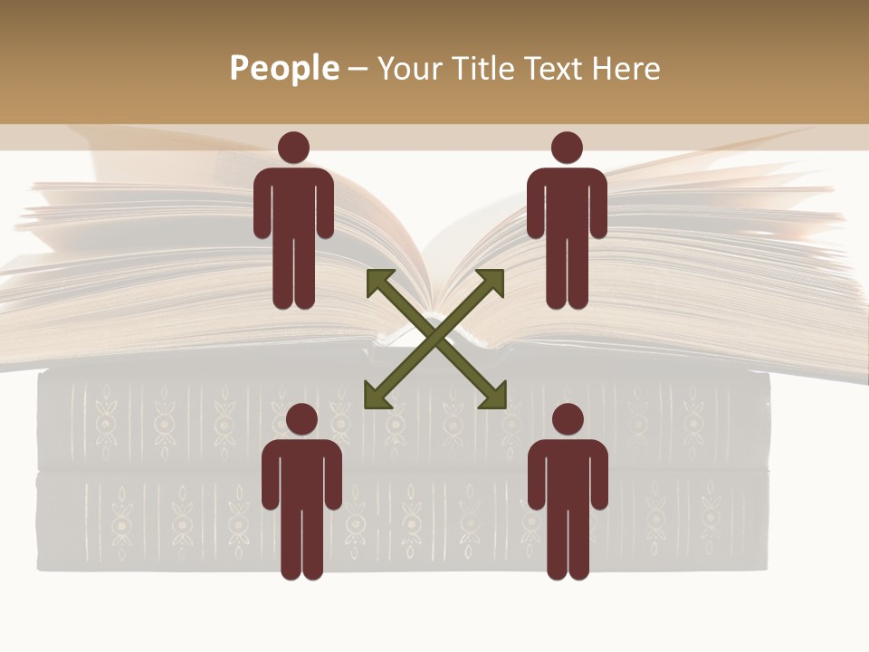 An Open Book On Top Of A Stack Of Books PowerPoint Template