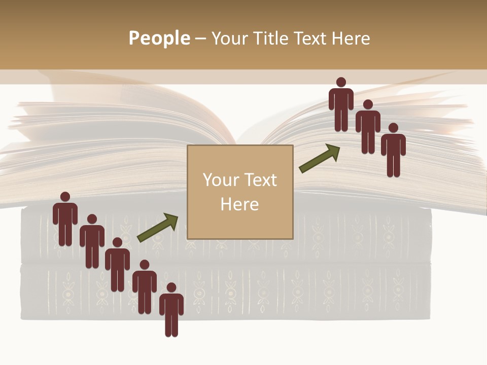 An Open Book On Top Of A Stack Of Books PowerPoint Template