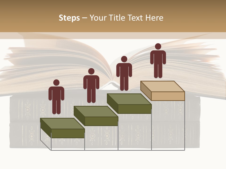An Open Book On Top Of A Stack Of Books PowerPoint Template