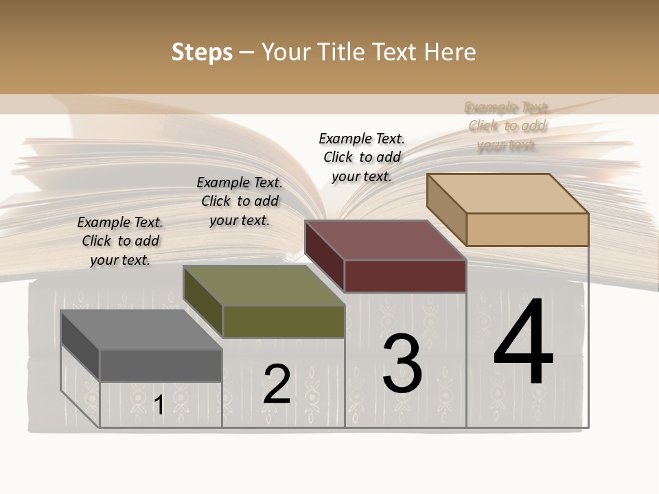 An Open Book On Top Of A Stack Of Books PowerPoint Template