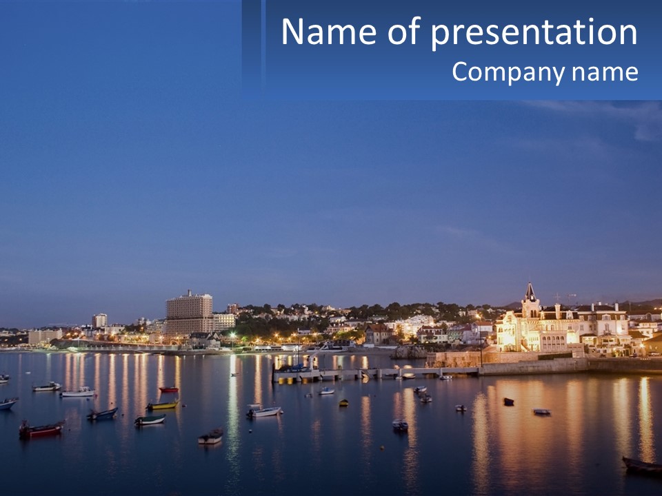 A Large Body Of Water With Boats In It PowerPoint Template