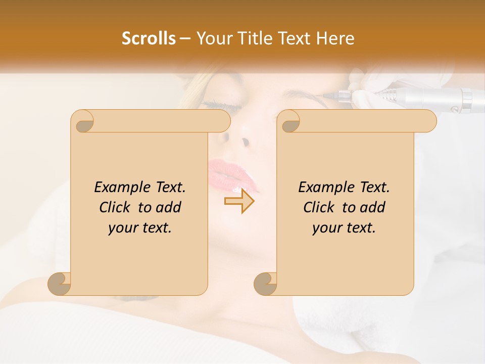 A Woman Getting Her Hair Done By A Hair Stylist PowerPoint Template