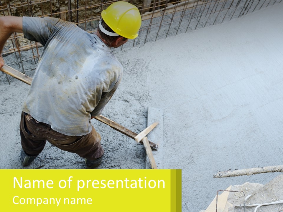 A Man Is Working On A Construction Site PowerPoint Template
