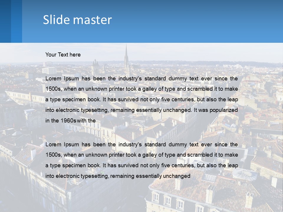 An Aerial View Of A City With Lots Of Buildings PowerPoint Template