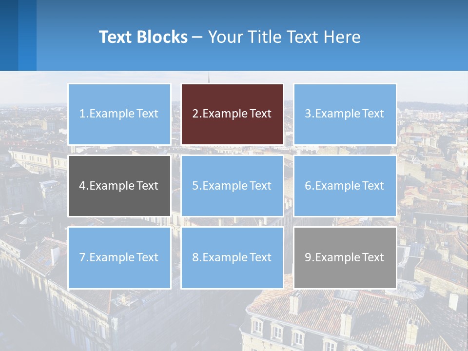 An Aerial View Of A City With Lots Of Buildings PowerPoint Template