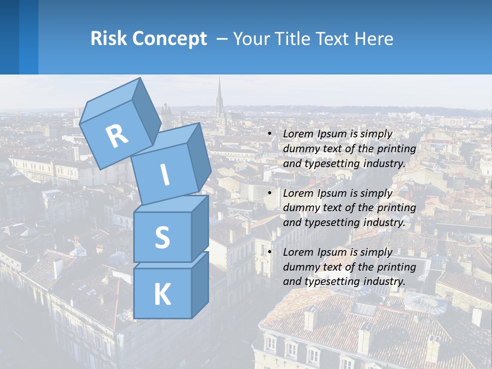 An Aerial View Of A City With Lots Of Buildings PowerPoint Template