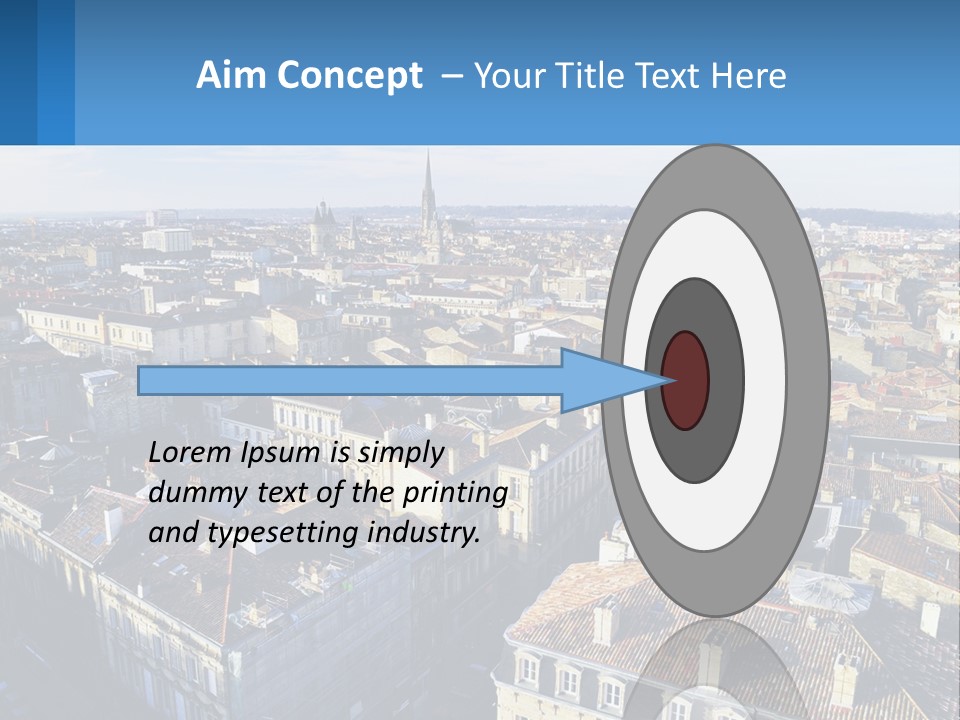 An Aerial View Of A City With Lots Of Buildings PowerPoint Template