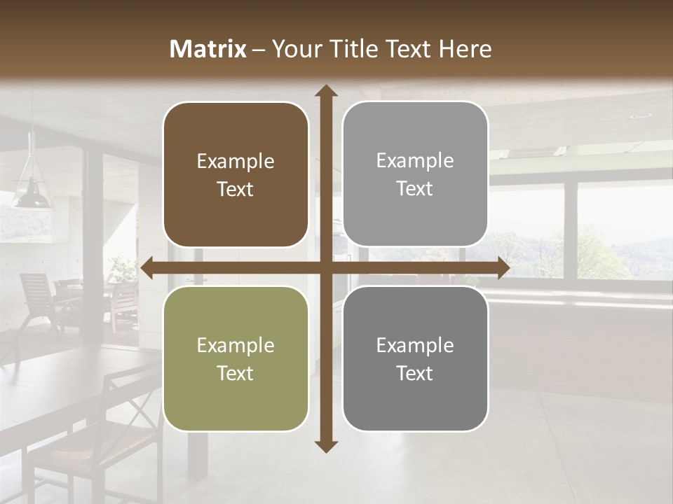 A Large Room With A Table And Chairs In It PowerPoint Template