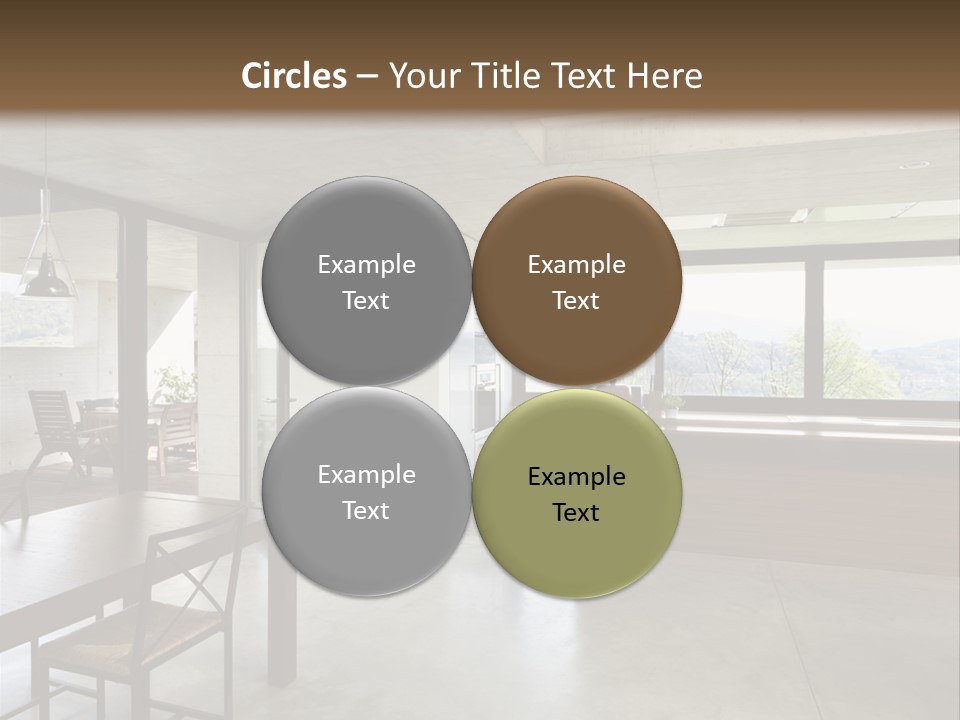A Large Room With A Table And Chairs In It PowerPoint Template