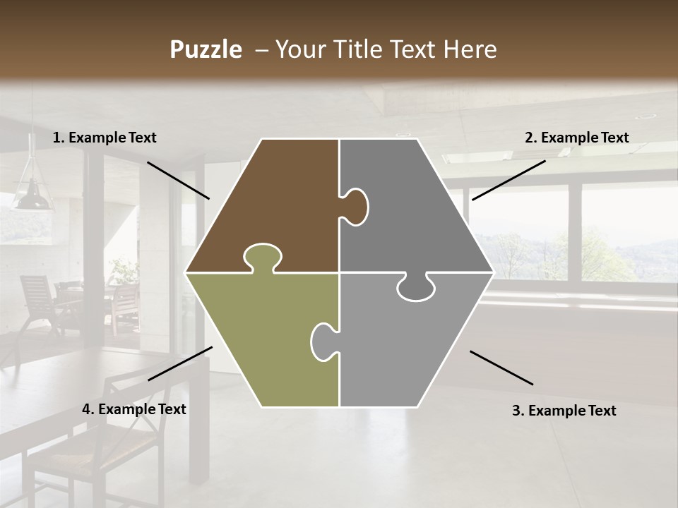 A Large Room With A Table And Chairs In It PowerPoint Template