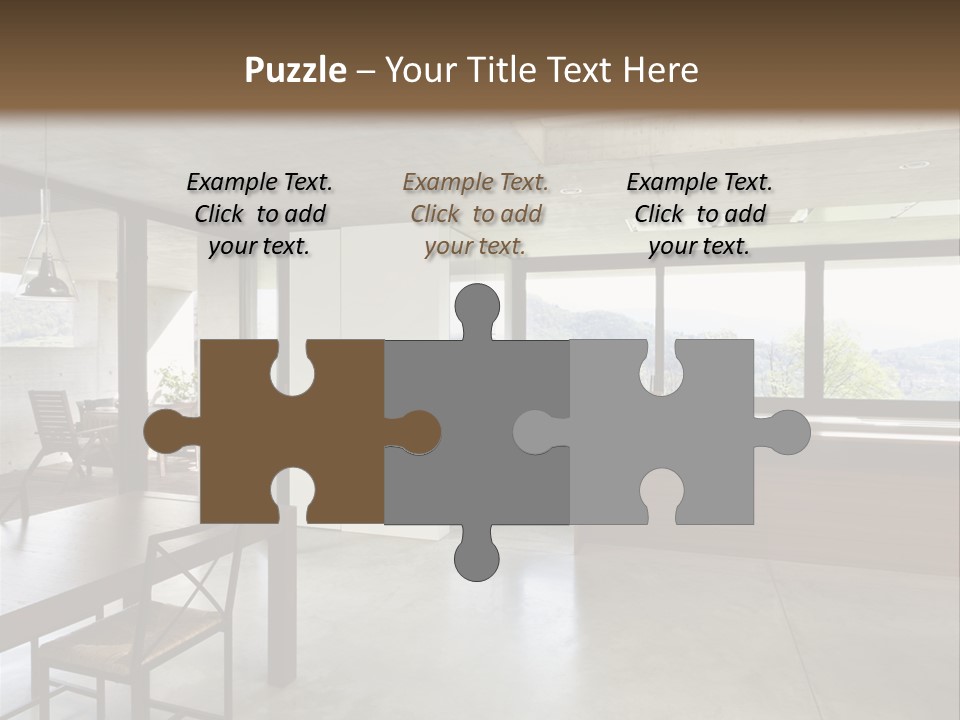 A Large Room With A Table And Chairs In It PowerPoint Template