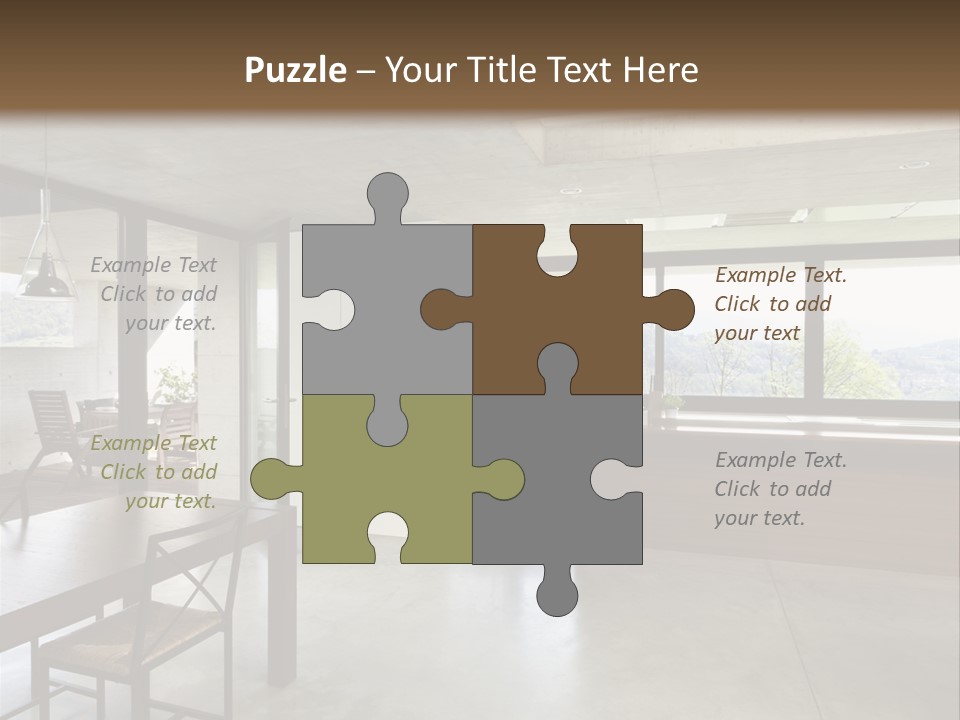 A Large Room With A Table And Chairs In It PowerPoint Template