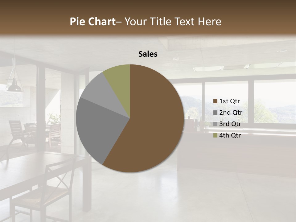 A Large Room With A Table And Chairs In It PowerPoint Template