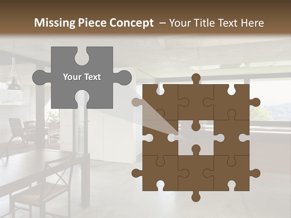 A Large Room With A Table And Chairs In It PowerPoint Template